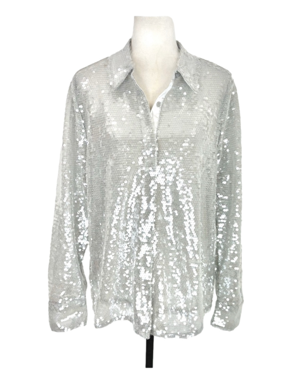 Ultra Pink grey sequinned blouse